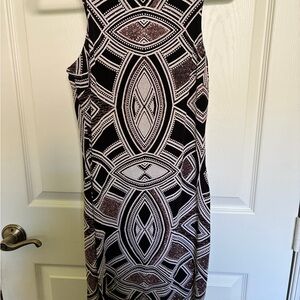 Speechless Black & White Geometric Midi Dress